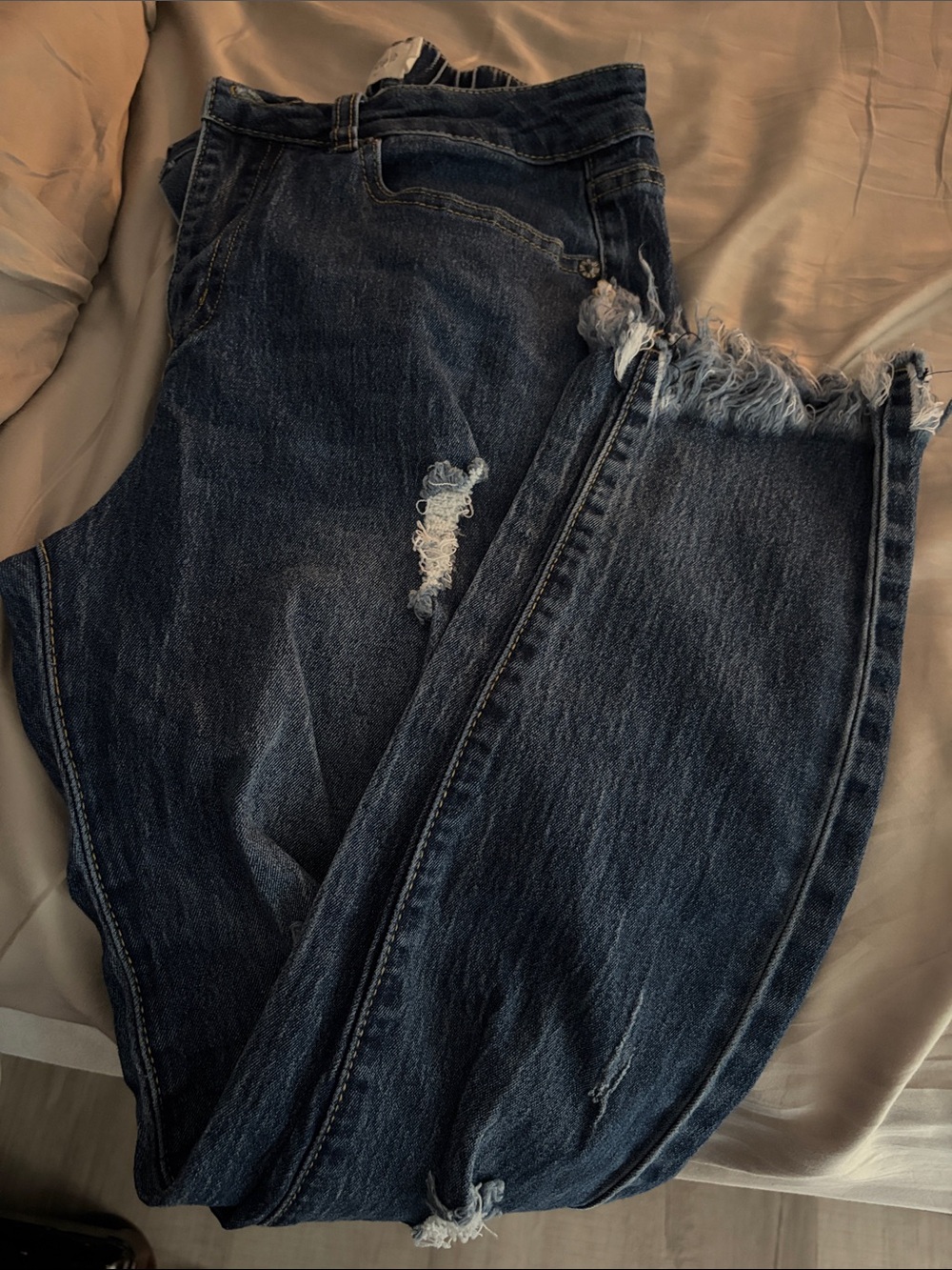 Umgee Dark Blue Distressed Boyfriend Jeans